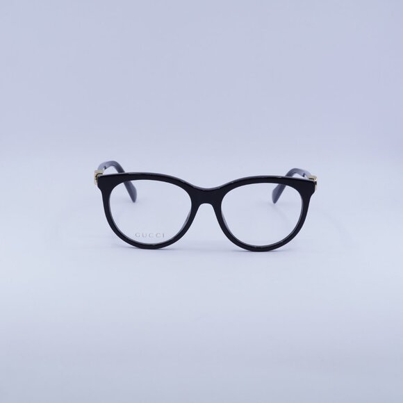 Gucci GG1074O 004 Eyeglasses Shiny Black 53mm Cat Eye Frame - Picture 2 of 10
